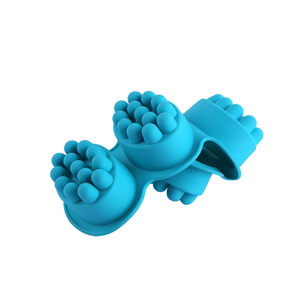 Силиконовая форма для мыла с 4 отверстиями овальная Массажная щетка воск