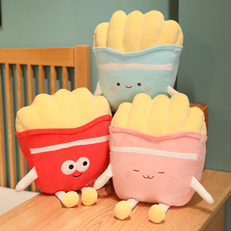 

45-80cm Soft Cute Cartoon French Fries Snacks Plush Toys Stuffed Lovely Pillow Doll For Girls Kids Friends Birthday Gifts