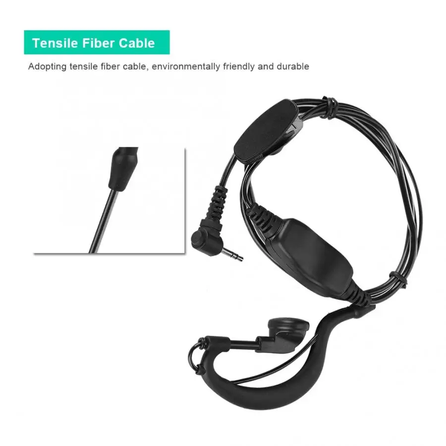 1 м/2 5 ярда одинарный мм ушной крючок с PTT ключом для раций гарнитура