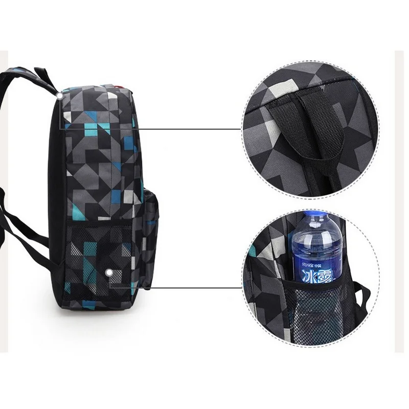 Холщовый Рюкзак для подростков Мужская школьная сумка с Месси мальчиков Роналду|