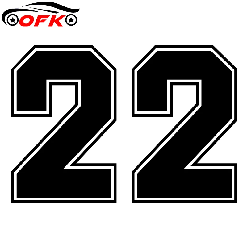 

Car Stickers Decor Motorcycle Decals Numbers 22 Funny Decorative Accessories Creative Sunscreen Waterproof PVC,