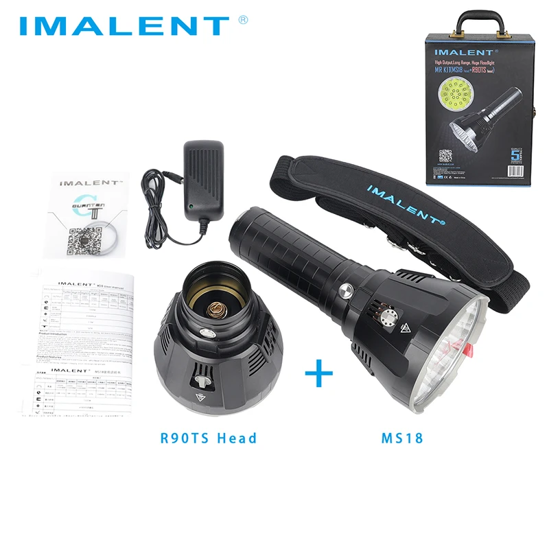 IMALENT MS18 светодиодный фонарик с головкой набор R90TS CREE XHP70.2 100000 лм умная зарядка |