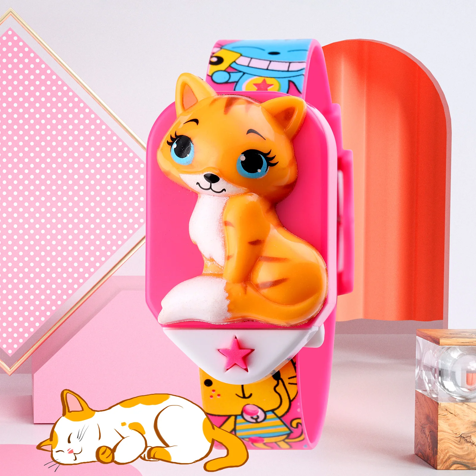 

SKMEI Fashion Cat Girls Digital Watch Creative Detachable Children Wristwatch Kids Fun Toys Clock Relogio infantil For Wholesale