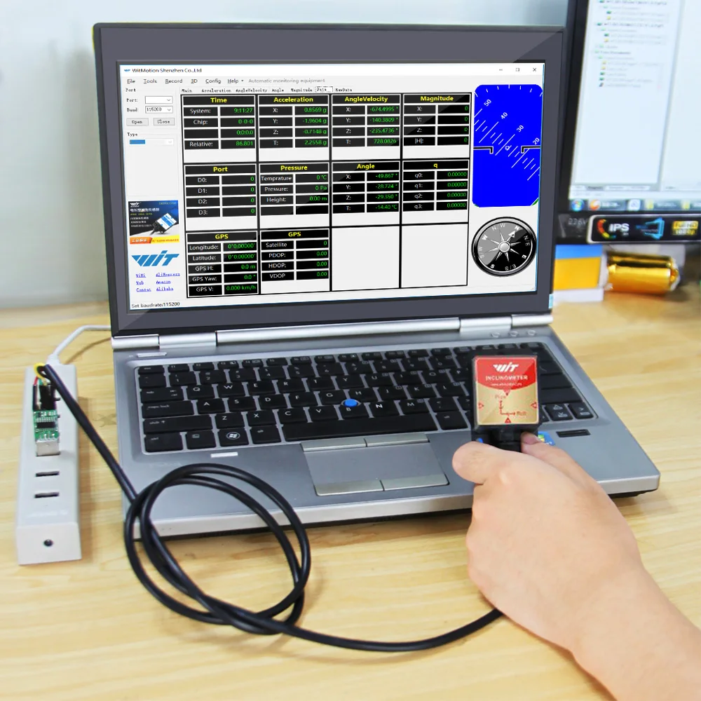 WitMotion HWT901B Высокоточный Инклинометр AHRS, защита IP67, встроенный модуль RM3100 военного класса, низкий дрейф угла Z