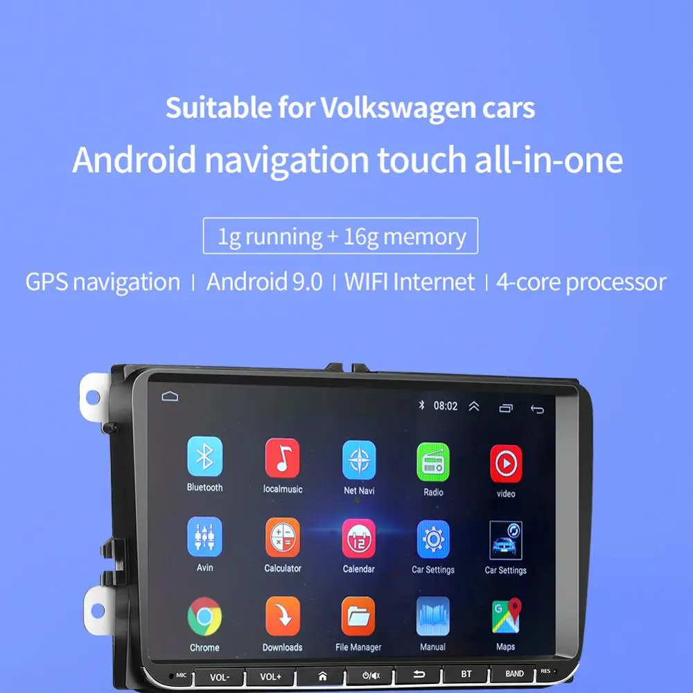 1G + 16G SystemCar 9 inch Android Bluetooth Navigation MP5 Player for VW Passat Golf MK5 Jetta Tiguan T5 Skoda GPS Car Navigatio |