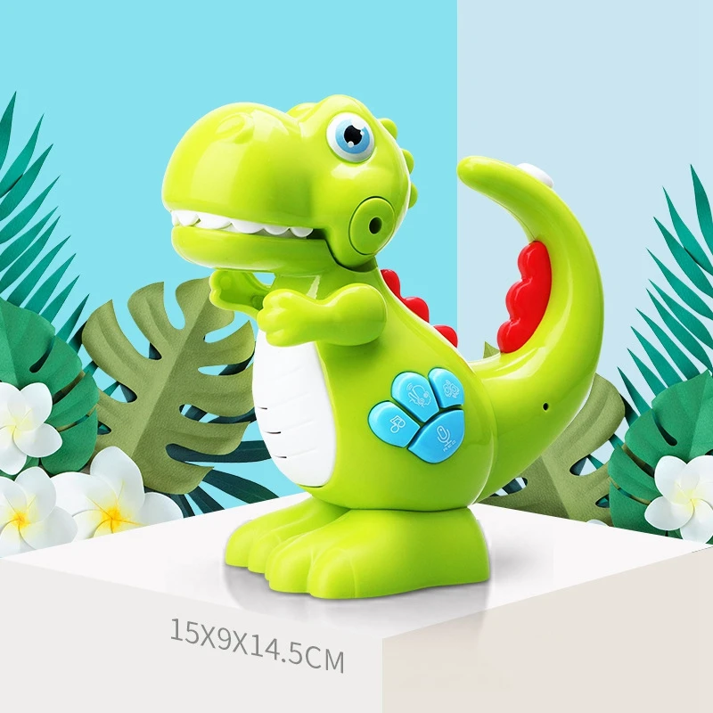

Dino with Voice Recorder and Torch Multi-Coloured Baby Interactive Dinosaur Toy Early Educational Baby Musical Toy
