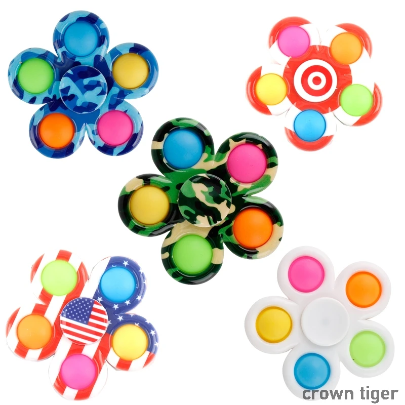 

pops bubble its finger hand spinner rainbow colorful simple dimple fidget toy for audlts kids sensory anxiety anti stress relief