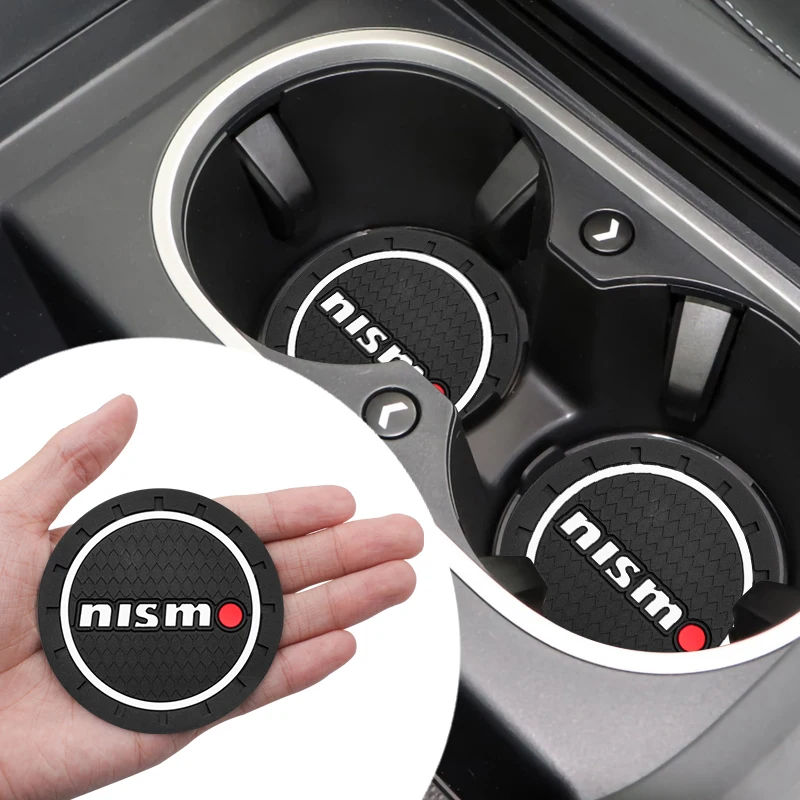 

1/2Pcs Nismo Car Coaster Auto Water Cup Slot Non-Slip Mat Pad Accessories For Nissan Tiida Skyline Juke X-trail Almera Qashqai