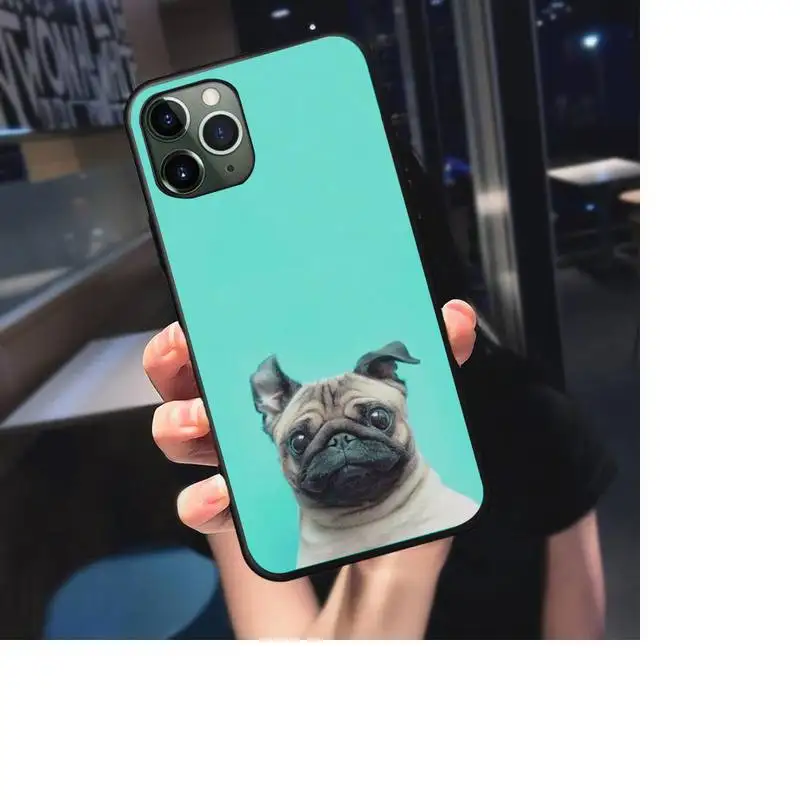 

Pug Dog French Bulldog Phone Case For iphone 7 8 plus x xr xs 11 12 mini pro max black soft nax fundas cover
