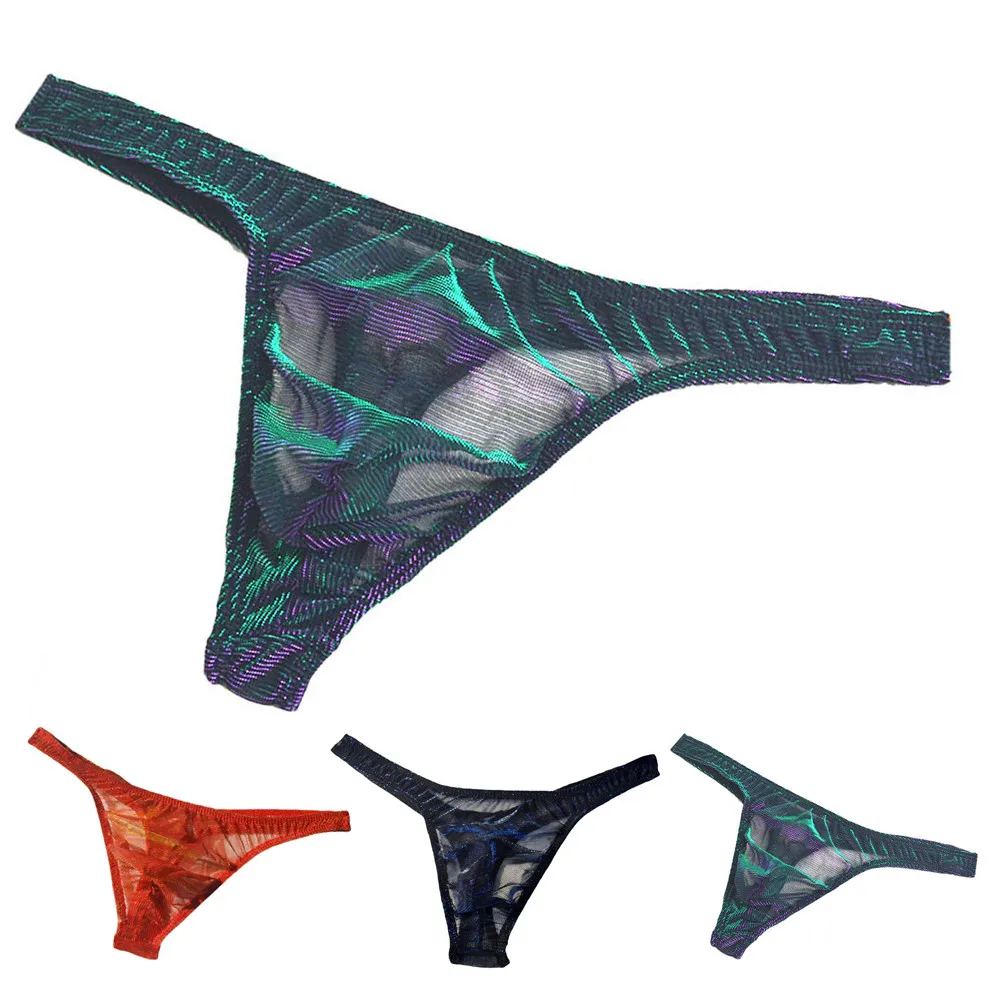 

Sexy Underwear Mens Thongs G-Strings Men Fashion Jockstrap Transparent Pouch Mini Briefs Bikini T-back Breathable Shorts Panties