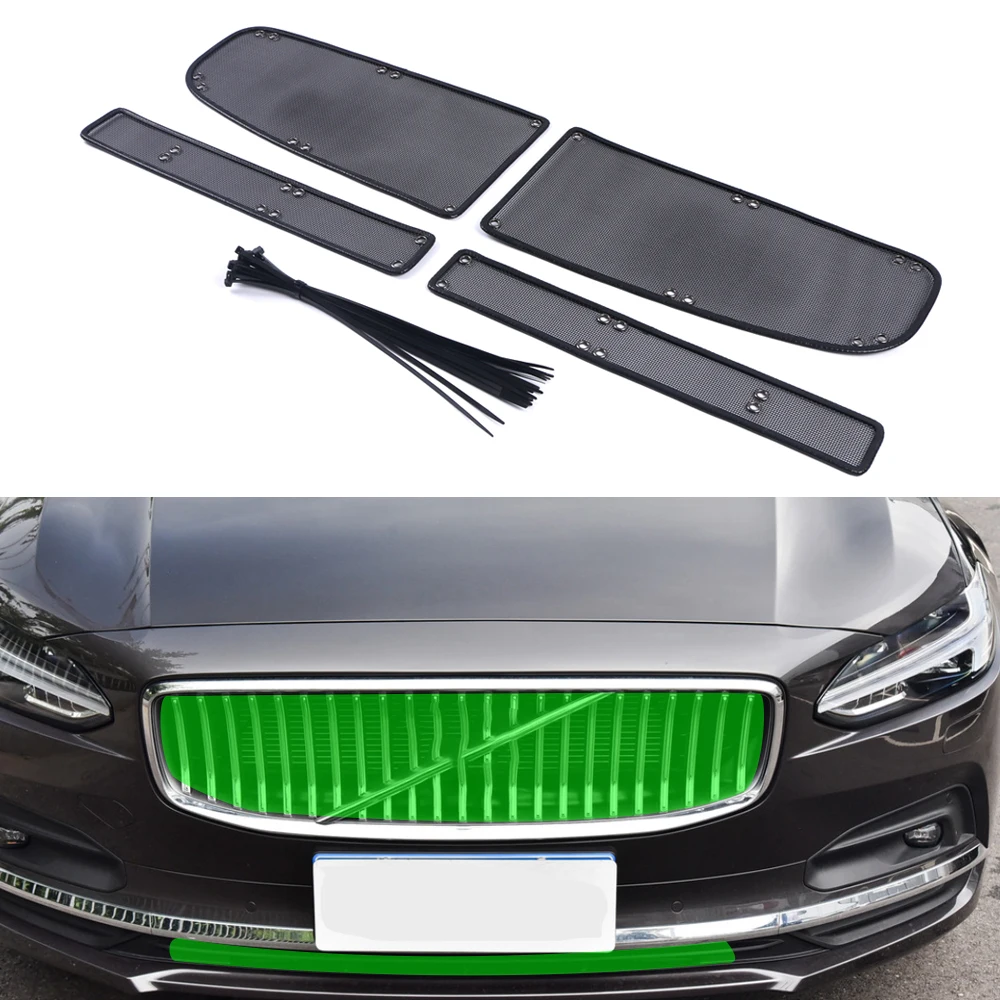 

Автомобильные аксессуары для Volvo S90 2021, передняя решетка радиатора, сетка для защиты от насекомых, пыли, мусора, внутренняя крышка, сетка из н...