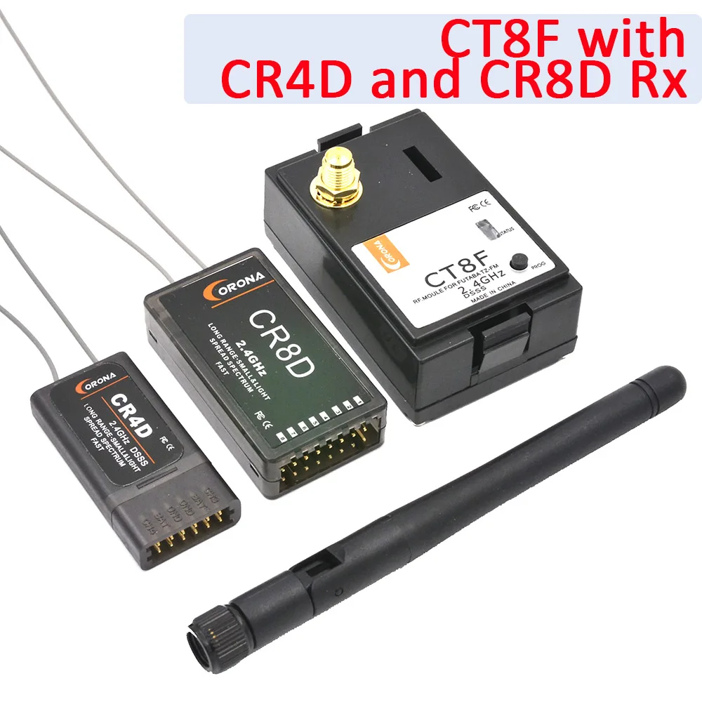CT8F and CR8D CR4D Corona 2,4 ГГц FUTABA/HITEC Модуль и Rx комбо комплект CR8D и CT8F(V2 DSSS - Цвет: CT8F and CR8D CR4D