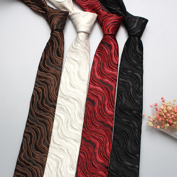

Linbaiway 6.5cm Polyester Neck Ties for Men Jacquard Neck Tie Handmade Necktie Classic Business Party Collar Cravat Wedding Tie