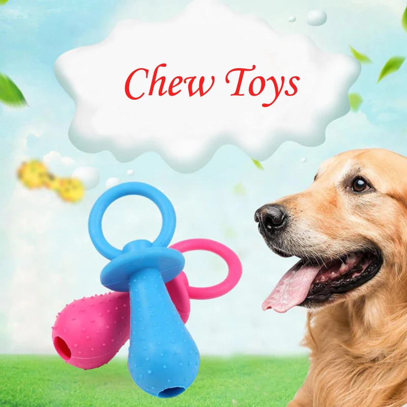 

Rubber Pacifier for Pet Toys Dog Cat Puppy Chew Toys with Bell Sound Inside Dog Chew Toys Tooth Cleaning Toy New 2020