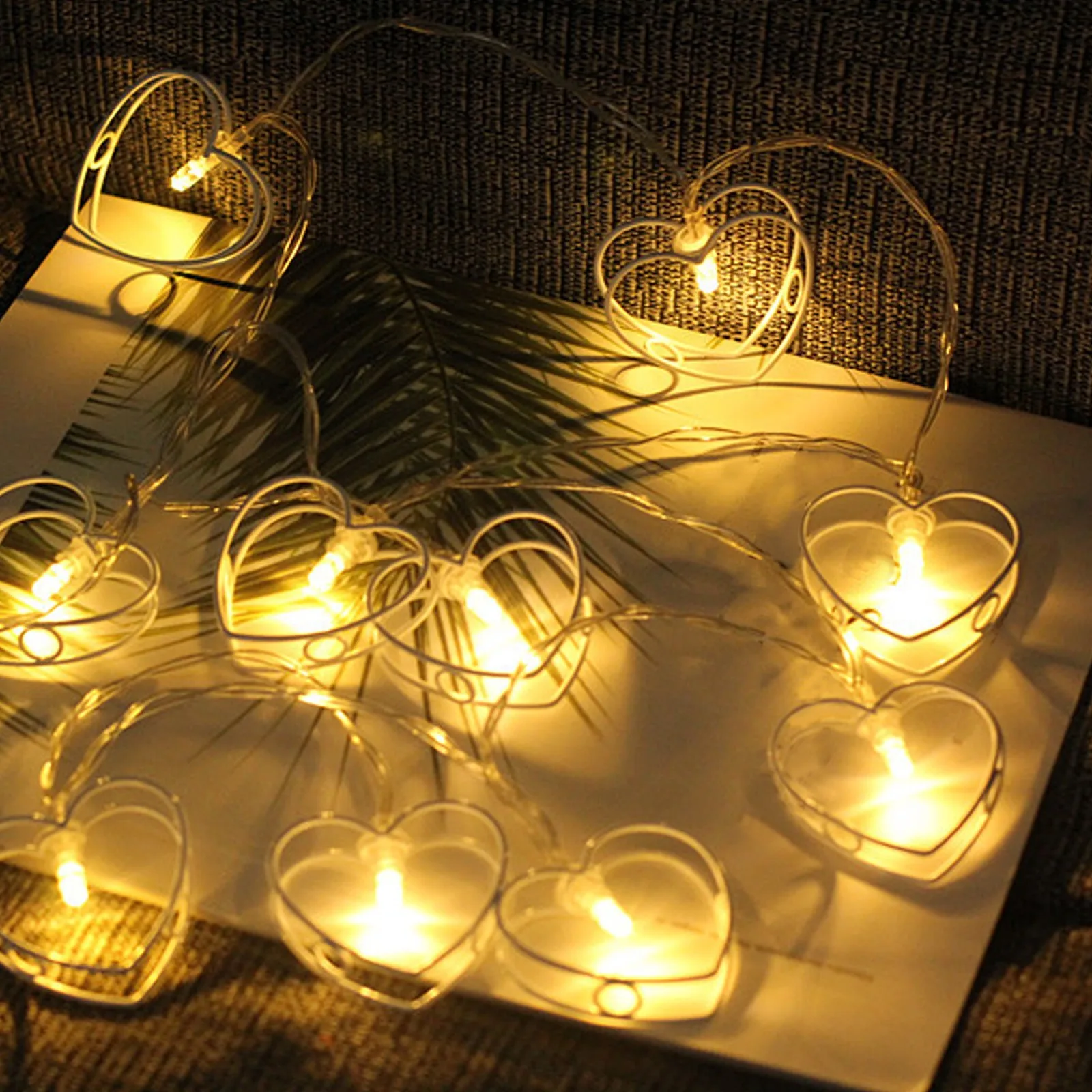 

Led Wrought iron Love Heart Wedding Light String Fairy Light String Indoor Wedding Party Garden Garland Valentines Day Decor