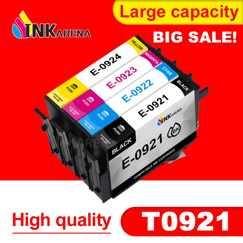 

T0921 картридж для Epson T0921 T0922 T0923 T0924 для Стилус C91 CX4300 T27 T26 T27 TX106 TX109 TX117 патронов чернил принтера