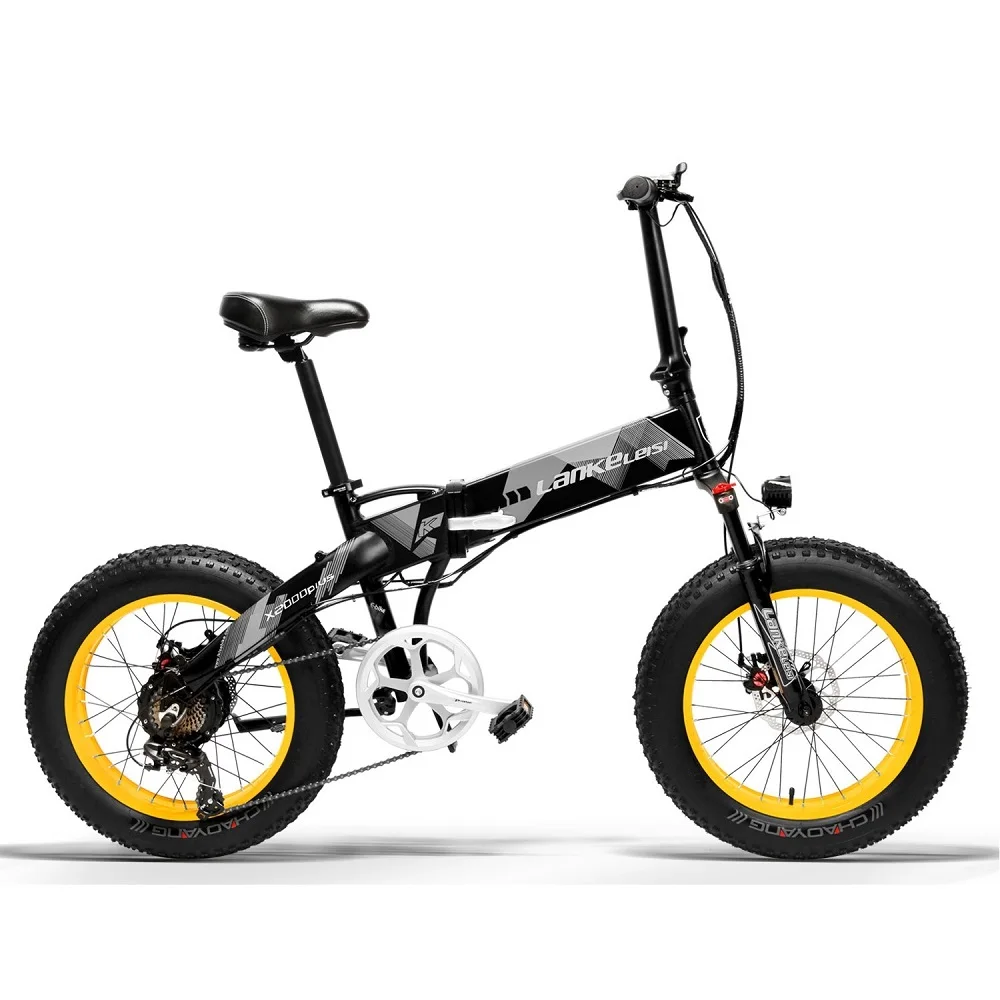 Verkaufen LANKELEISI Fett E-Bike 20 Zoll Fett Reifen Elektrische Fahrrad 48V 500W 10,4 AH Lithium-Batterie Elektrische Fahrrad Freies Verschiffen
