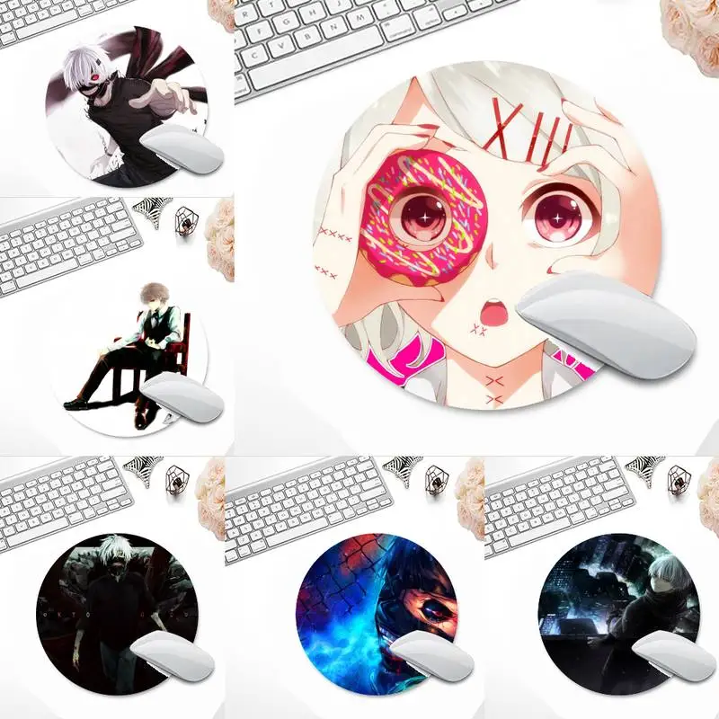 

Tokyo Ghoul MousePads Computer Laptop Anime Mouse Mat Game Office Work Round Mouse Mat pad Non-slip Laptop Cushion
