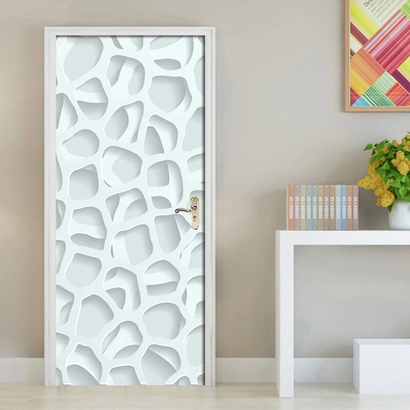 3D геометрический рисунок наклейка на дверь обои для гостиной спальни ПВХ