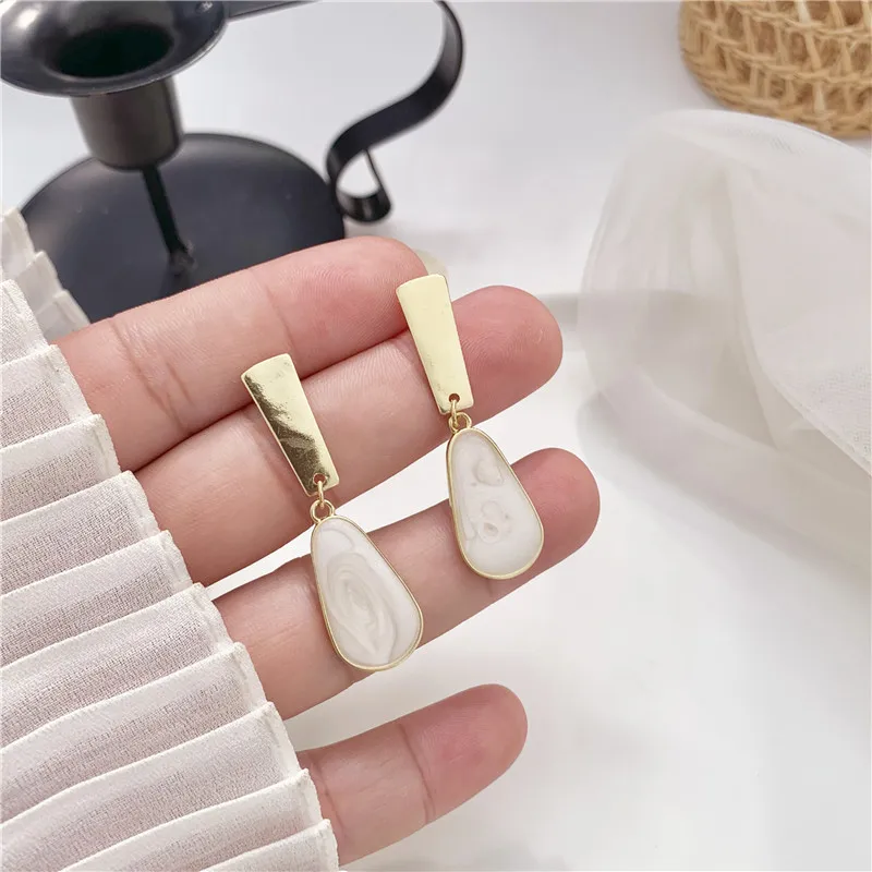 Aretes de mujer mercernos 2018 осень и зима дизайн корейский новый бежевый длинные серьги