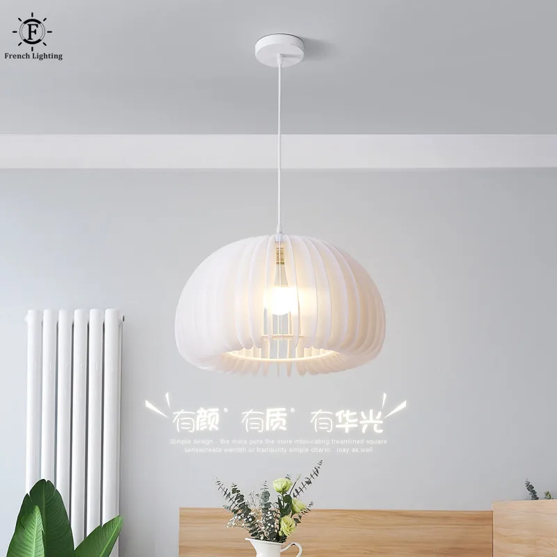 

Modern Minimalist Pendant Lights Restaurant Bar Counter Bedroom Creative White Mushroom Hat Hanging Lamp LED E27 Design Light