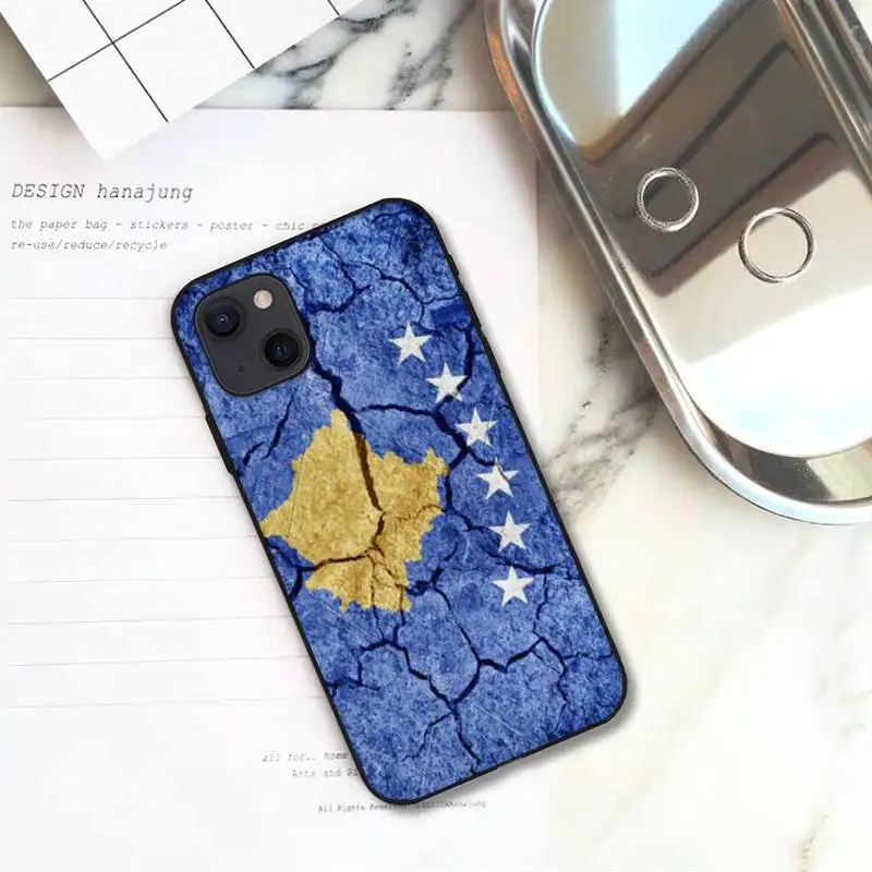 WQJ Kosovo National Flag Phone Case For iPhone 11 12 Mini 13 Pro XS Max X 8 7 6s Plus 5 SE XR Shell