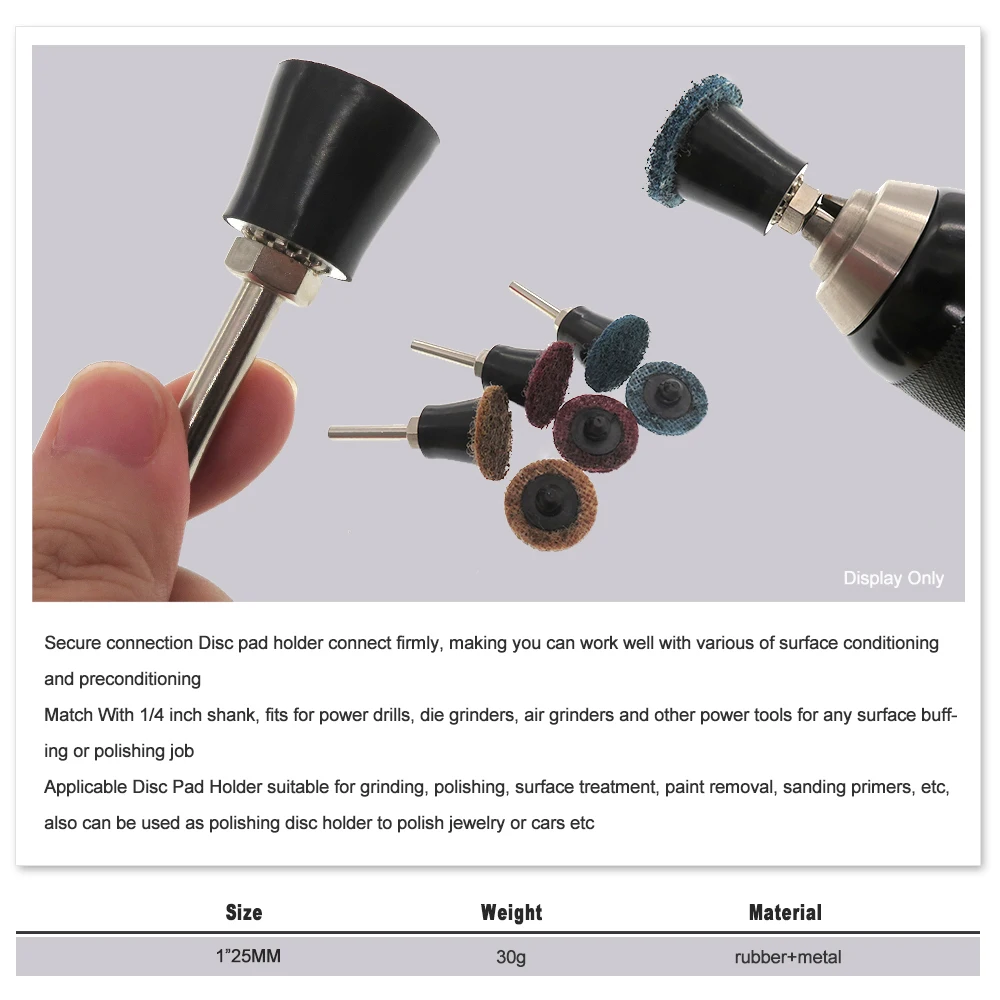 

3M577F Sanding Discs Set 50 Pcs 1Inch Roloc Quick Change Discs with a 1/4 Inch Holder for Surface Prep Strip Rust Paint Removal