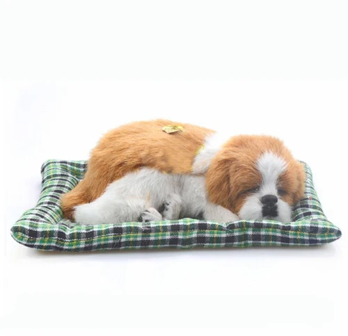 

Подарок на день рождения, бесплатная доставка, ручная работа, Спящая собака с корой, искусственная собака для подарка и украшения