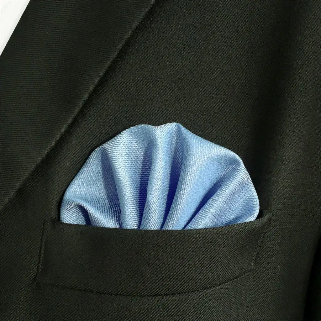 Светильник синий твердый шелк мужские галстуки Свадебный кармашек квадратный