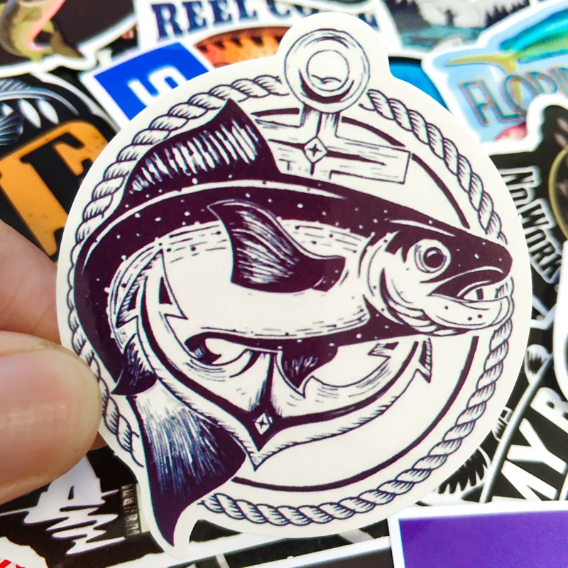 50 шт. забавные креативные ловить рыбу наклейки для окна чемодан Скейтборд