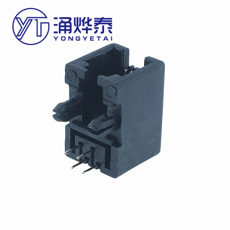 YYT 10 шт. RJ11 RJ12 изогнутый контакт 95001 4P4C 6P6C 6P4C 8P8C телефонная розетка с