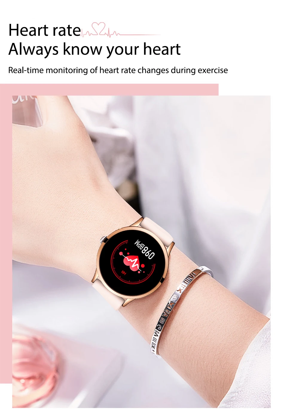 Смарт-часы LIGE женские с пульсометром и тонометром