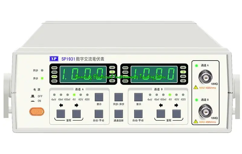 Fast arrival SP1931 dual-channel  digital AC millivoltmeter Voltmeter 5Hz~3MHz,100µVrms~400Vrms