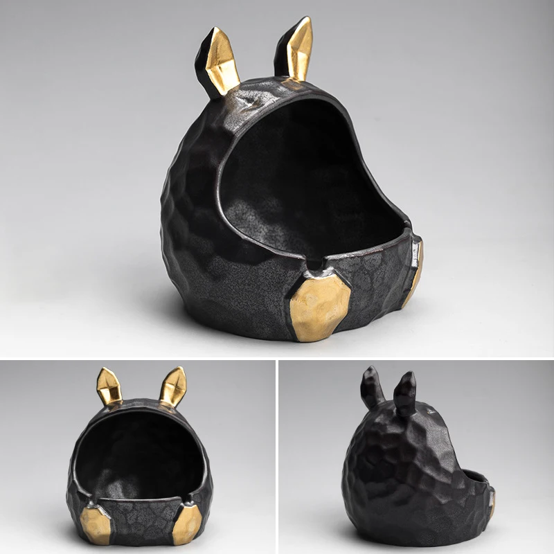 

Cartoon Rabbit Creative Art Ashtray Ceramic Household Living Car Room Large Capacity Anti Fly Ash Large Ashtray Gift