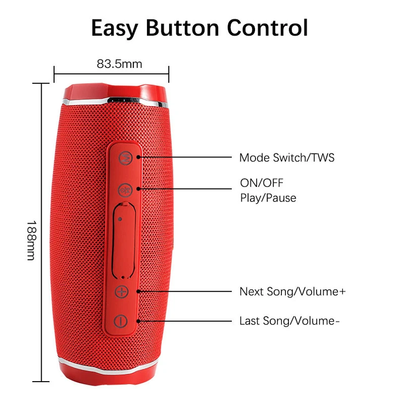 Bluetooth-Колонка T &amp G TG145 Портативная Беспроводная колонка с усиленными басами