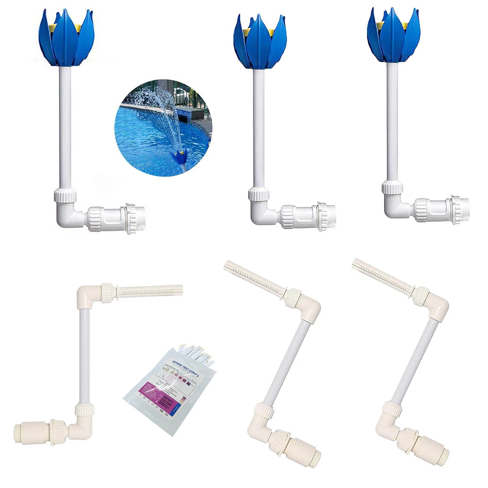 3 шт. садовый водопад плавательного Бассеина фонтан воды Особенности в виде