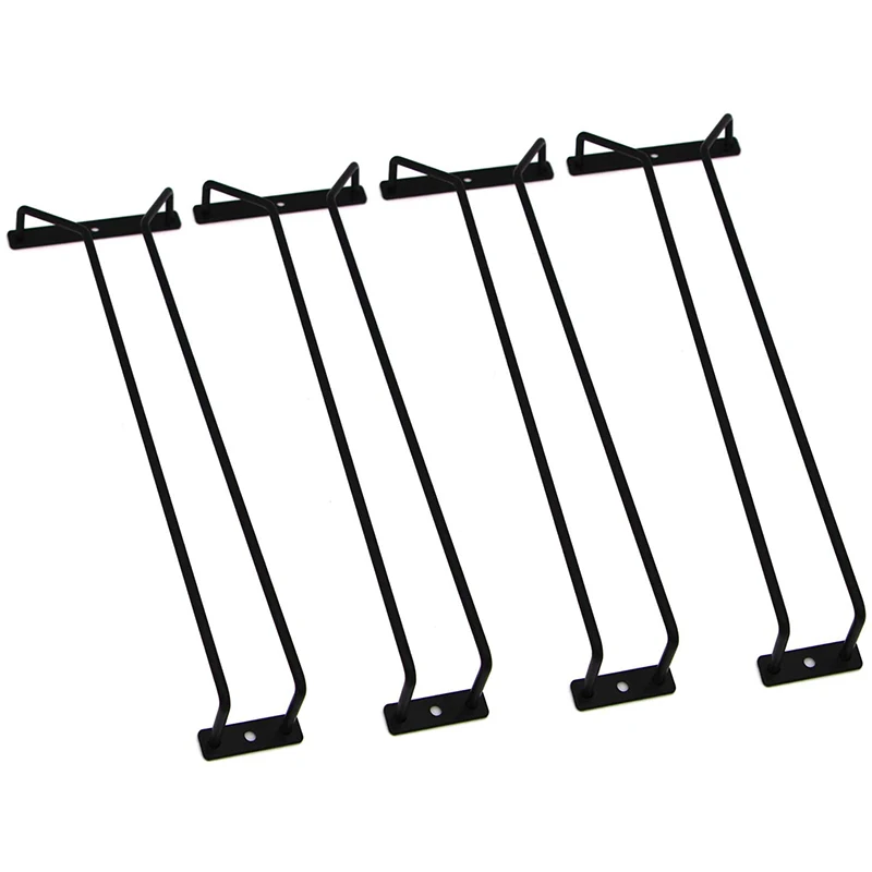 14-Inch Wine Glass Rack Under Cabinet Holder - Hanging Stemware Set Of 4 | Storage Holders &amp Racks