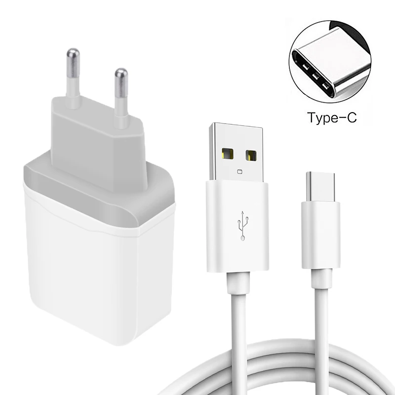 Дорожное зарядное устройство с европейской вилкой кабель типа c для Xiaomi 8 9 10 A3 Lite 9T