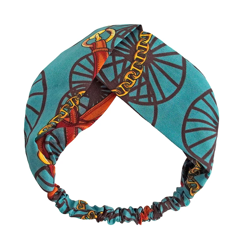 

FanMo Girls Woman Headband Fashion Printing Headbands Knots Cross Hairband FD18023