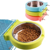 pet bowl hanging type stainless steel plastic dog bowl food utensils cat bowl feeder fixed hanging bowl drinking bowl dog pot