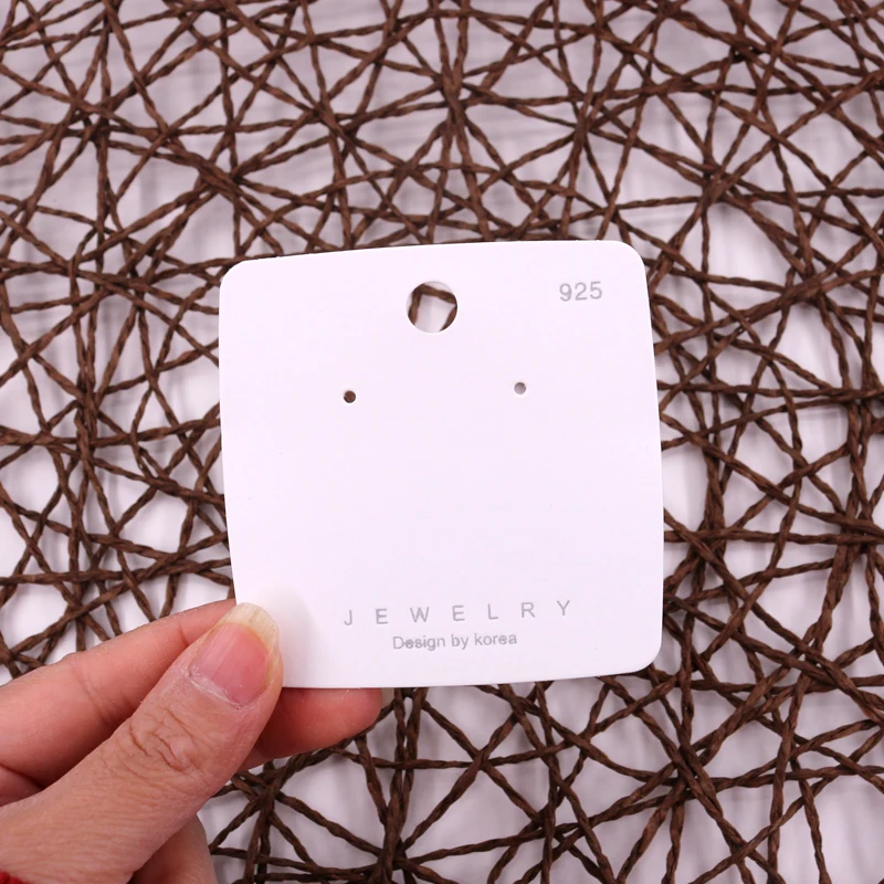 Large White Earring Packaging Jewellry Display Card 7*7cm Paper Ear Stud Clip Packing Cards 100PCS Jewelry Thick Cardboard | Украшения и