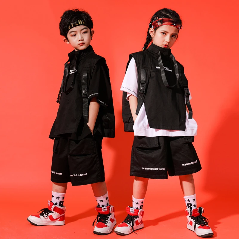 Танцевальные костюмы в стиле хип хоп для девочек Детская сценическая одежда