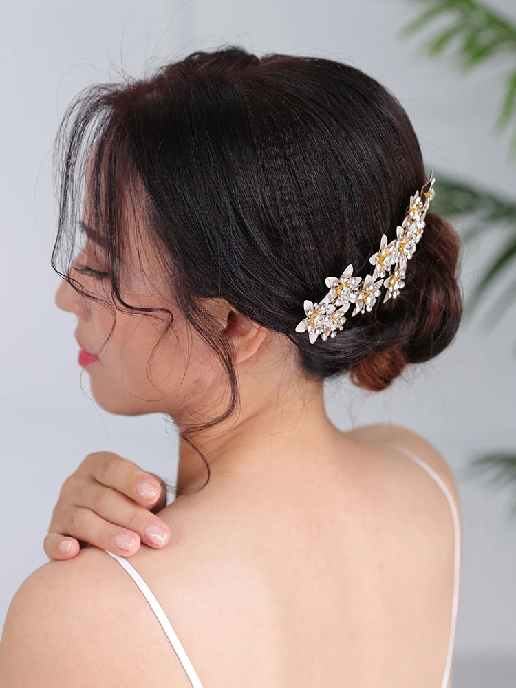 Винтажные Свадебные украшения для волос золотые вуалетки ручная работа головные