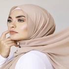 Мягкий простой хиджаб повязка на голову мусульманский шифоновый шарф женский одноцветные Шали Палантин из фуляра