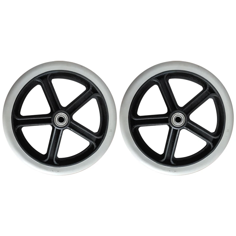 

2PCS 200mm (8 inch) Rubber Small Non Marking Wheelchair Wheel Accessories PP Rubber Chair Caster Wheels Roller