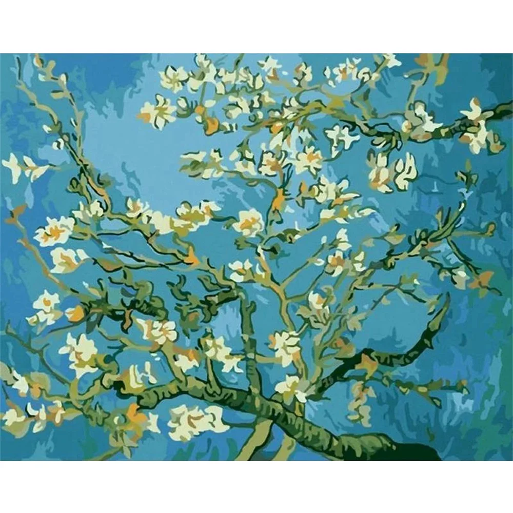 

Van Gogh Almond Blossom Paint By Numbers Oil Painting For Adults DIY Kits Canvas Picture Drawing Coloring By Numbers Decor Art