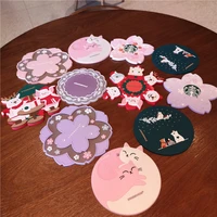 cute cartoon animal silicone drink coasters christmas holiday anti slip heat insulation pads cups holder creative place mat