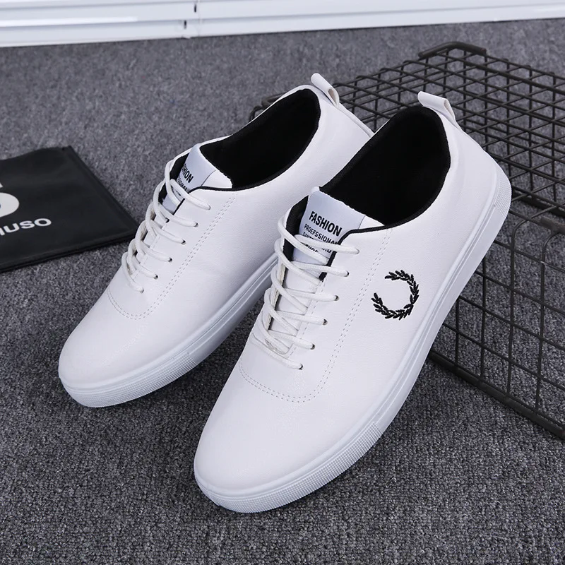2021 new casual shoes breathable non-slip wear-resistant board spring fashion trend leather white men | Обувь