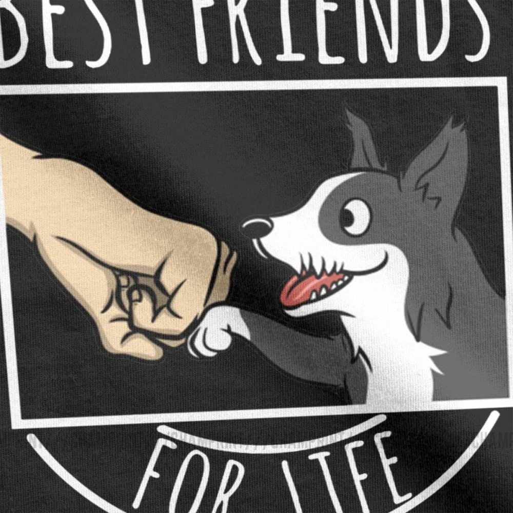 Футболка Border Collie с надписью Best Friends For Life мужские хлопковые футболки для любителей