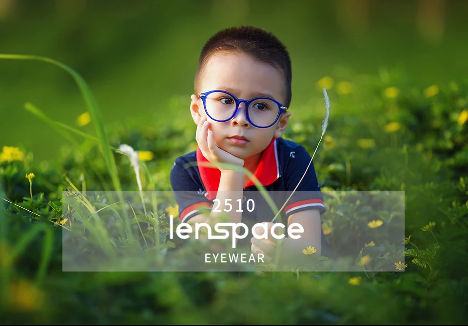 Lenspace детская модная оправа для маленького мальчика Гибкая солнечная батарея Высокое качество Цветные оправы для очков с синий красный, прозрачный цвет#2510